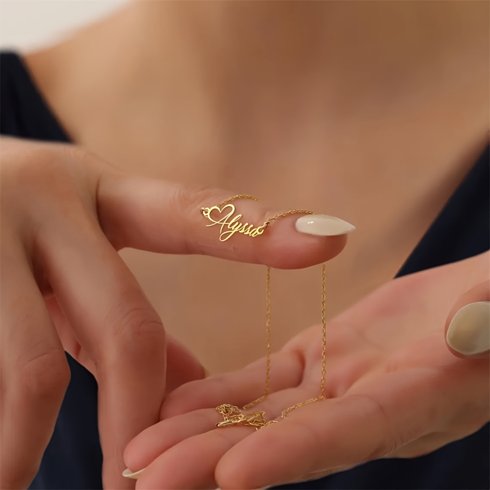 Birth Flower Necklace - Aangepaste naam liefde hart ketting voor